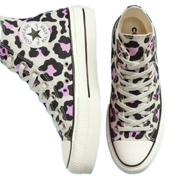 CONVERSE - Chuck Taylor All-Star Leopard High Top Canvas Sneakers - US 7 - 37.5 - Picture 1 of 13